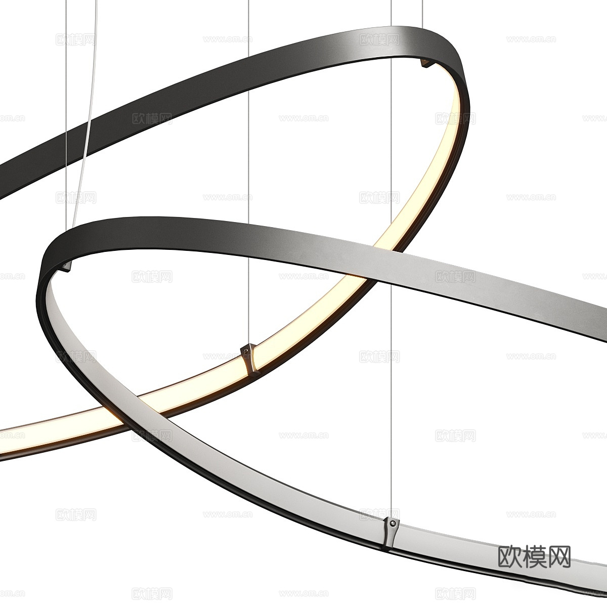 现代意式极简线性装饰吊灯3d模型