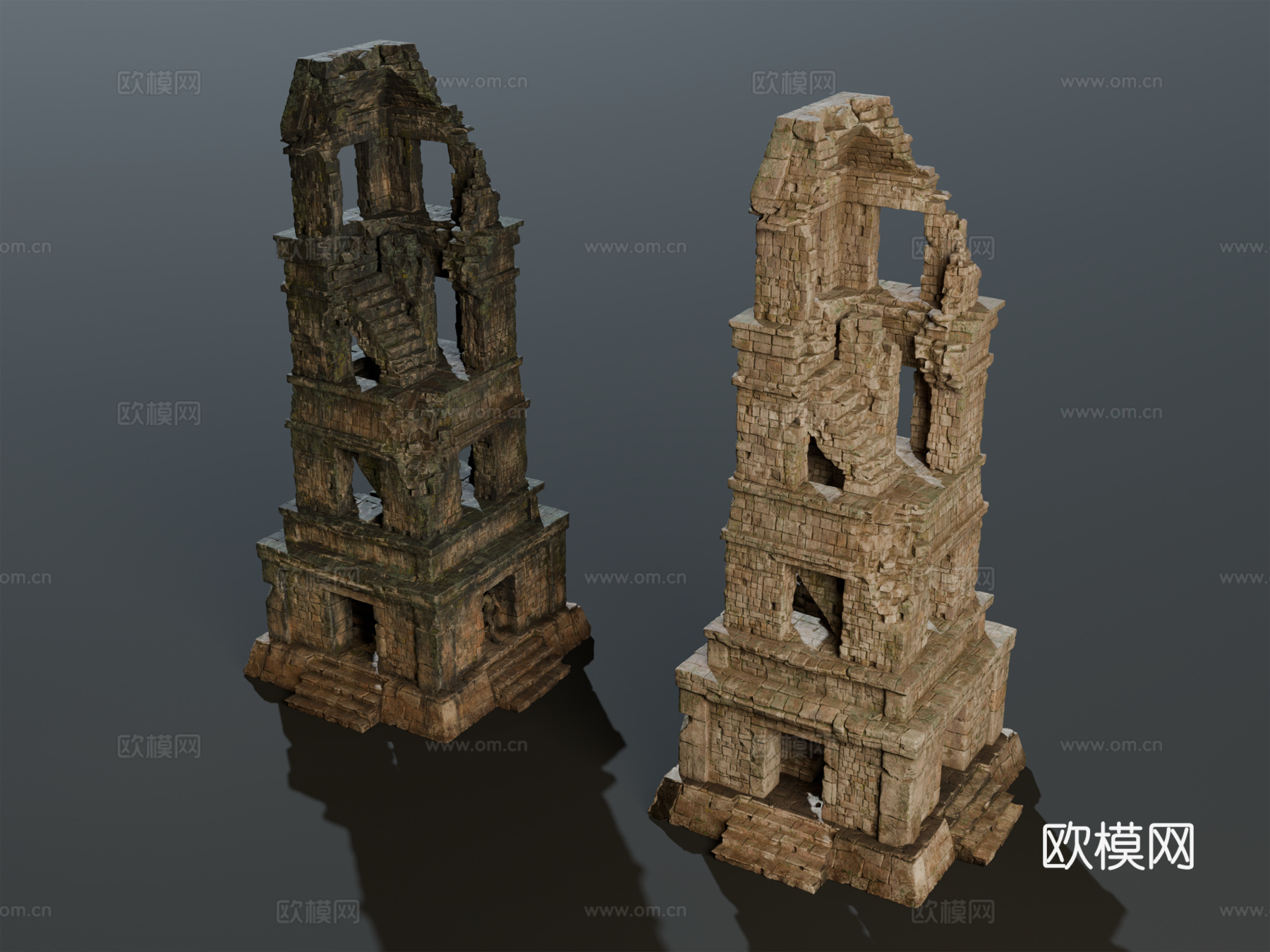 古代遗迹 废墟 神庙城堡遗迹 废墟城墙 失落之城遗迹su模型