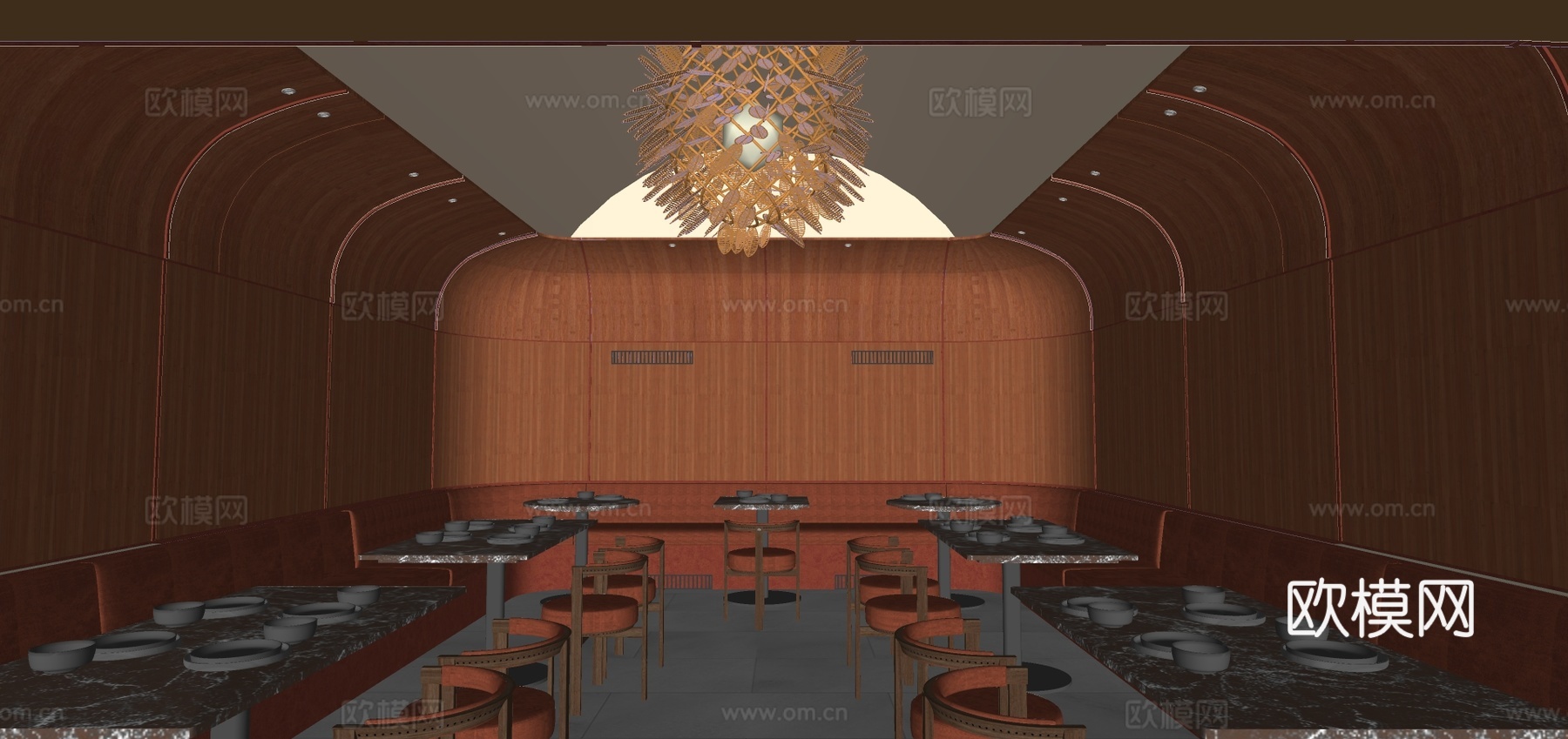 现代快餐店su模型下载