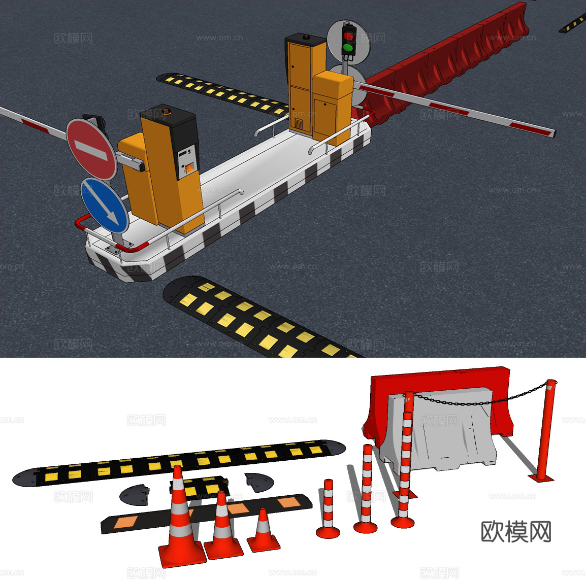 现代道闸su模型下载