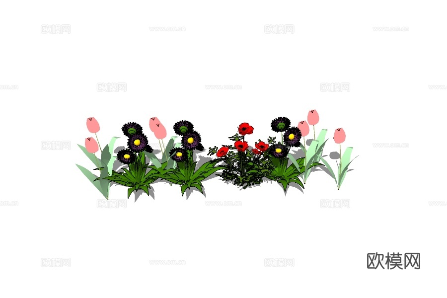 现代绿植花草su模型下载