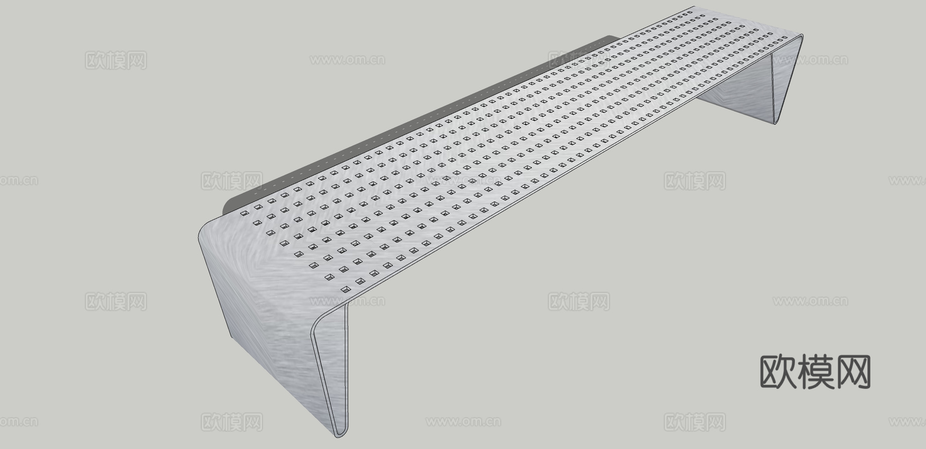 现代创意坐凳公用椅su模型下载下载（渲染图1）