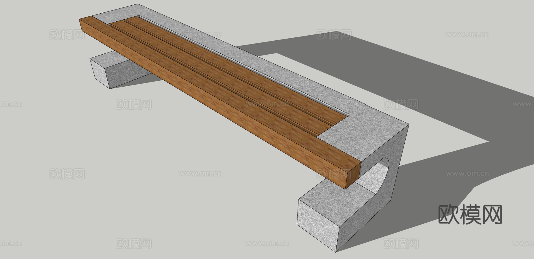 现代创意坐凳公用椅su模型下载下载（渲染图2）