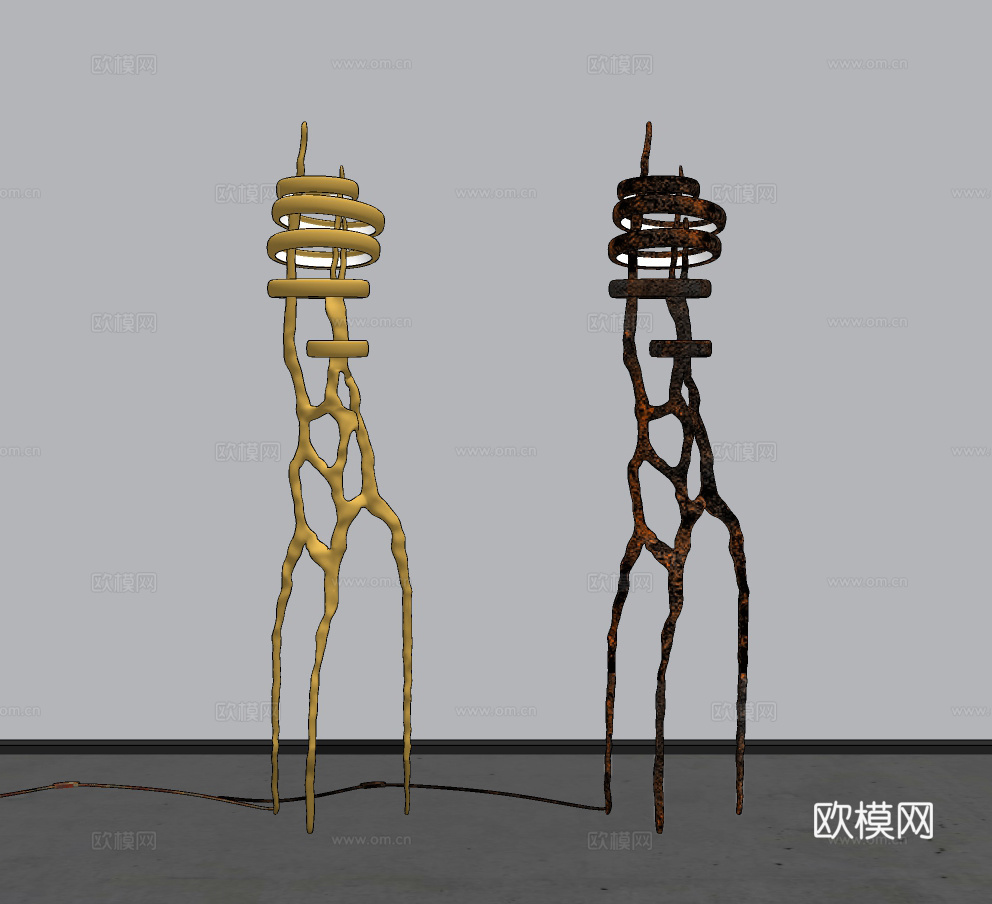 现代异形落地灯su模型下载