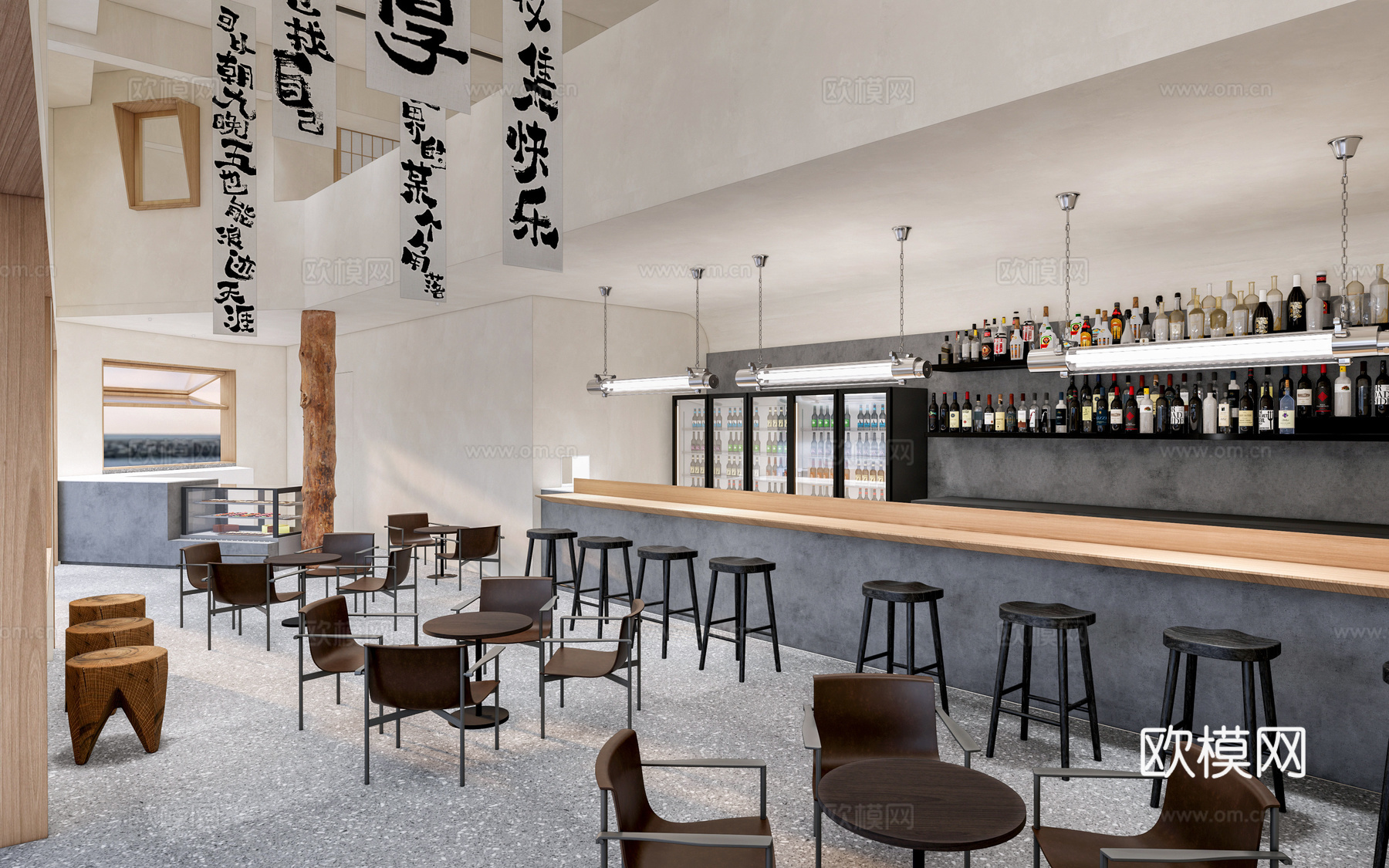 现代小酒馆 咖啡厅 甜品店 奶茶店su模型