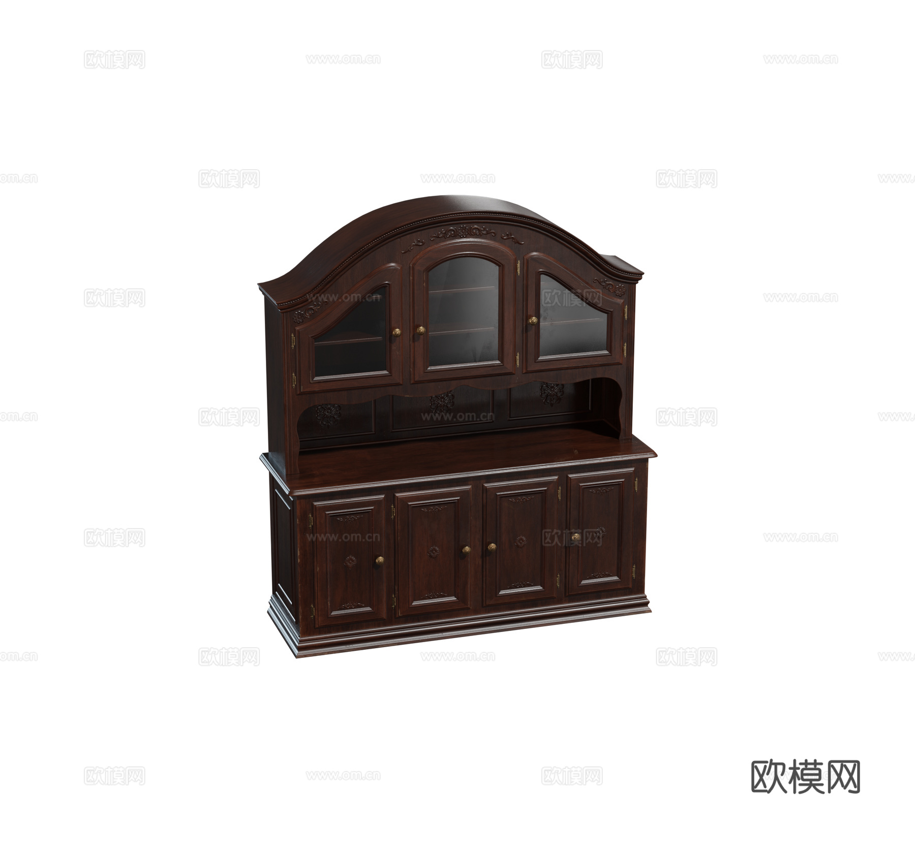 欧式美式法式 实木柜 储物柜 酒柜组合3d模型