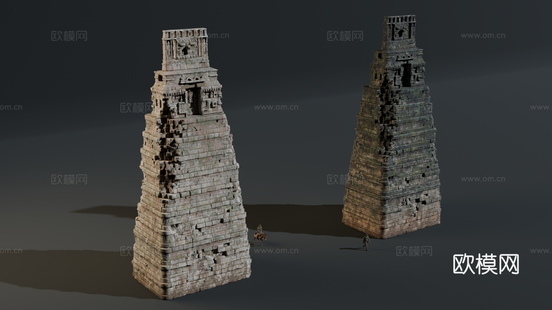 古代遗迹 废墟 神庙城堡遗迹 废墟城墙 失落之城遗迹su模型