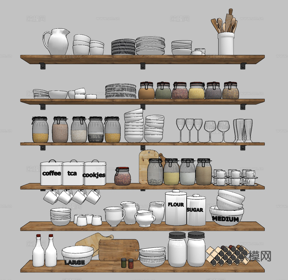 北欧调味品餐具厨具su模型下载