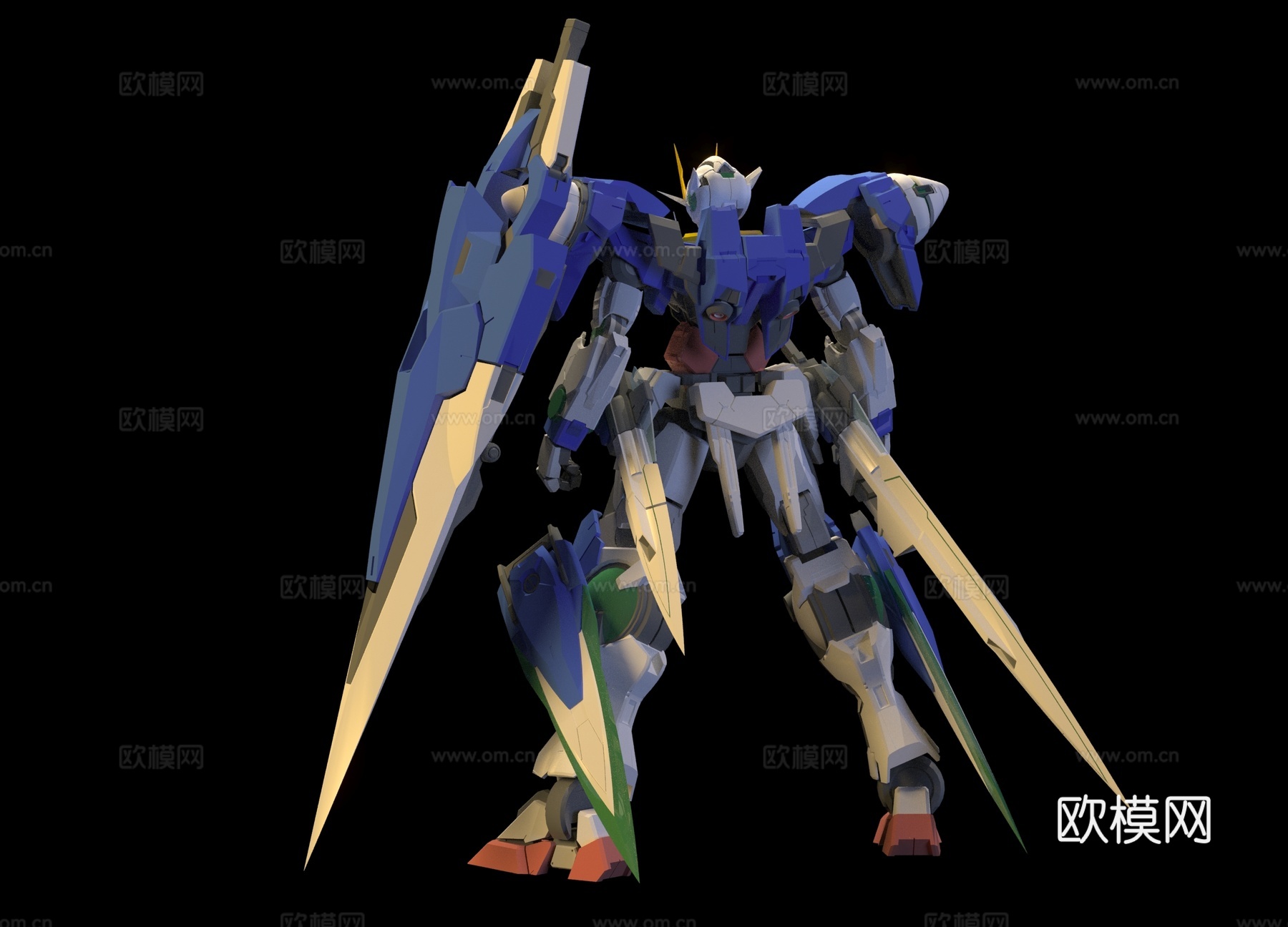 现代高达 机动战士高达 机器人 00七剑3d模型