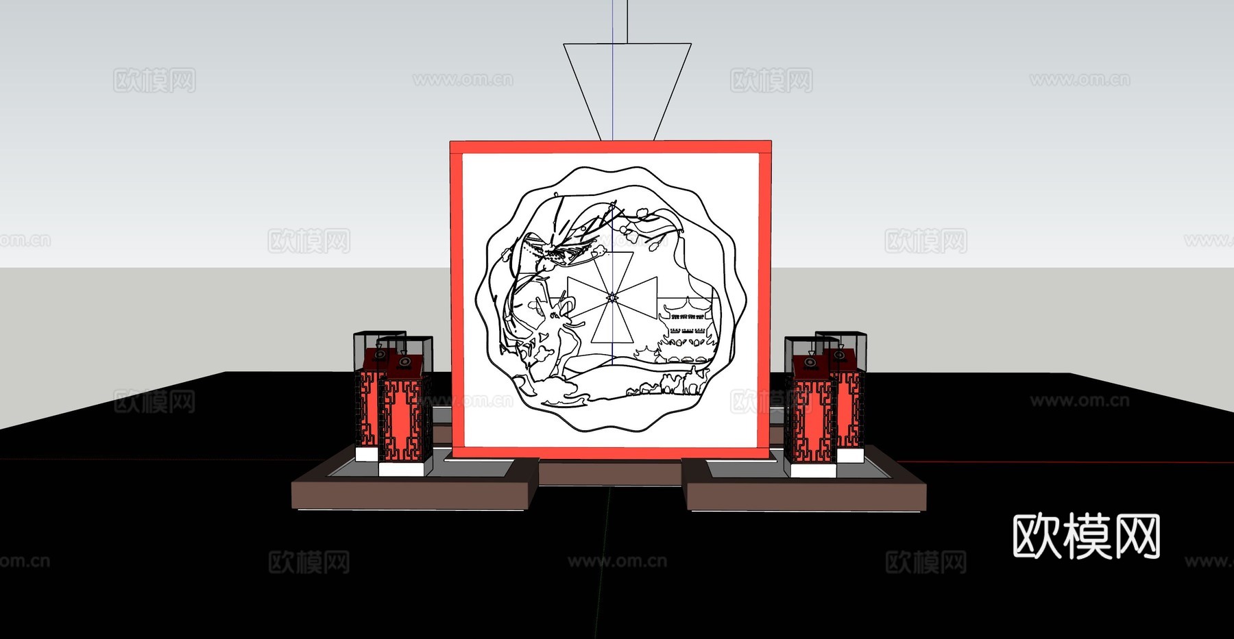 现代茶叶展柜su模型下载