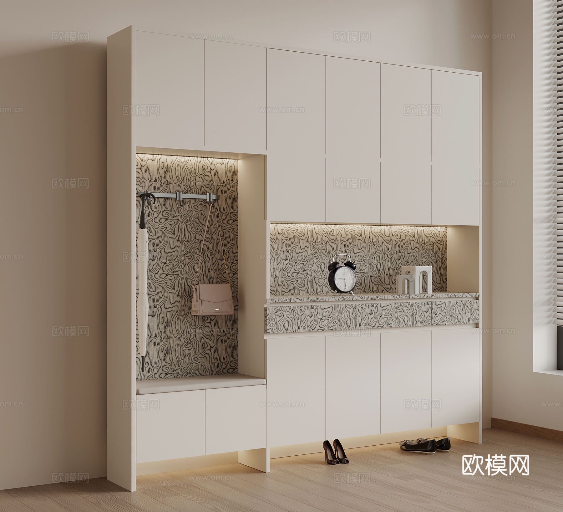 现代意式鞋柜3d模型