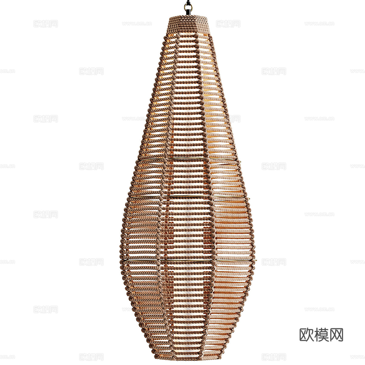 新中式侘寂藤编装饰吊灯3d模型