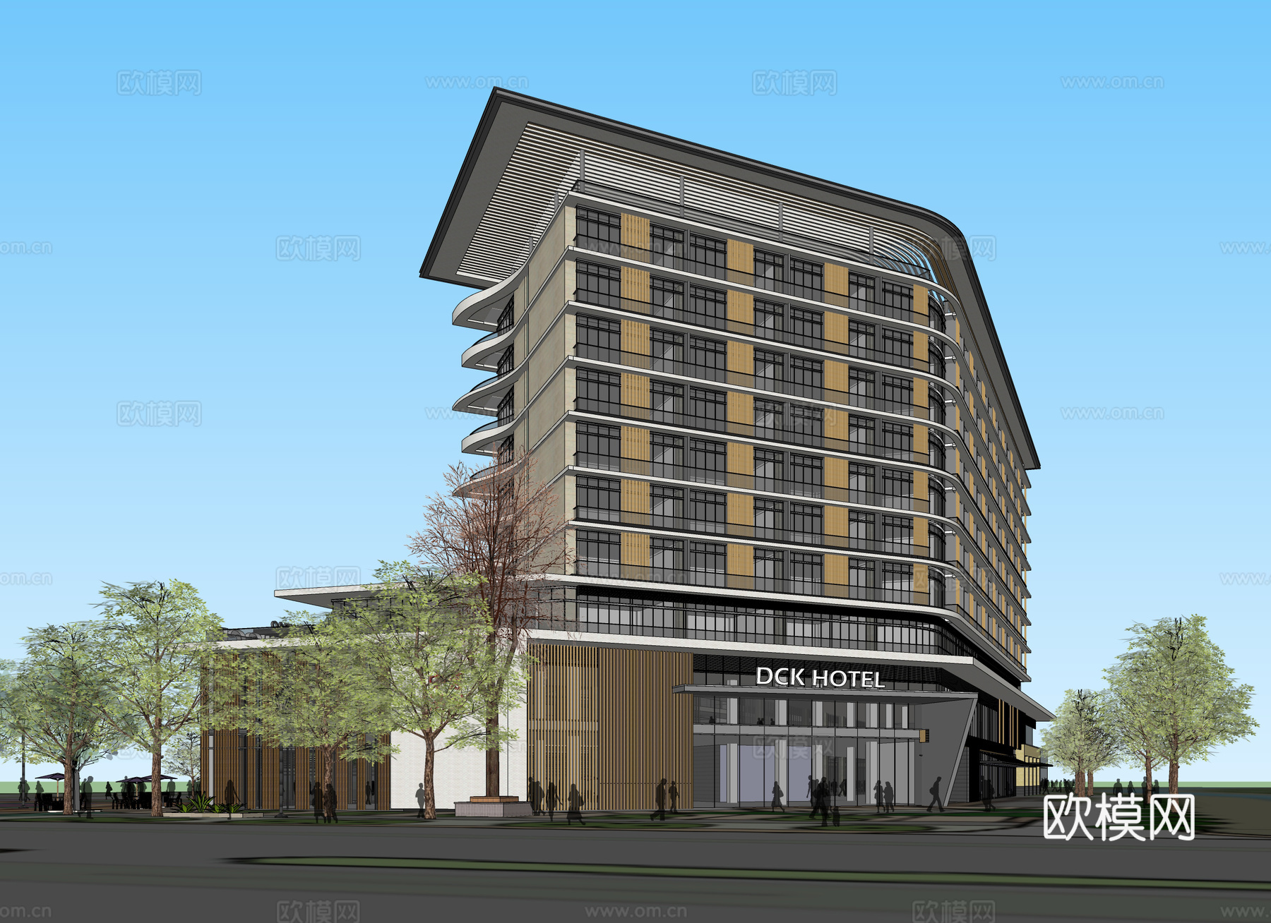 现代商业楼建筑外观su模型下载
