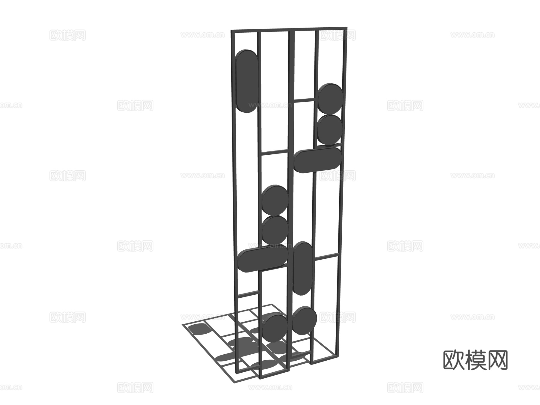 现代金属隔断su模型下载