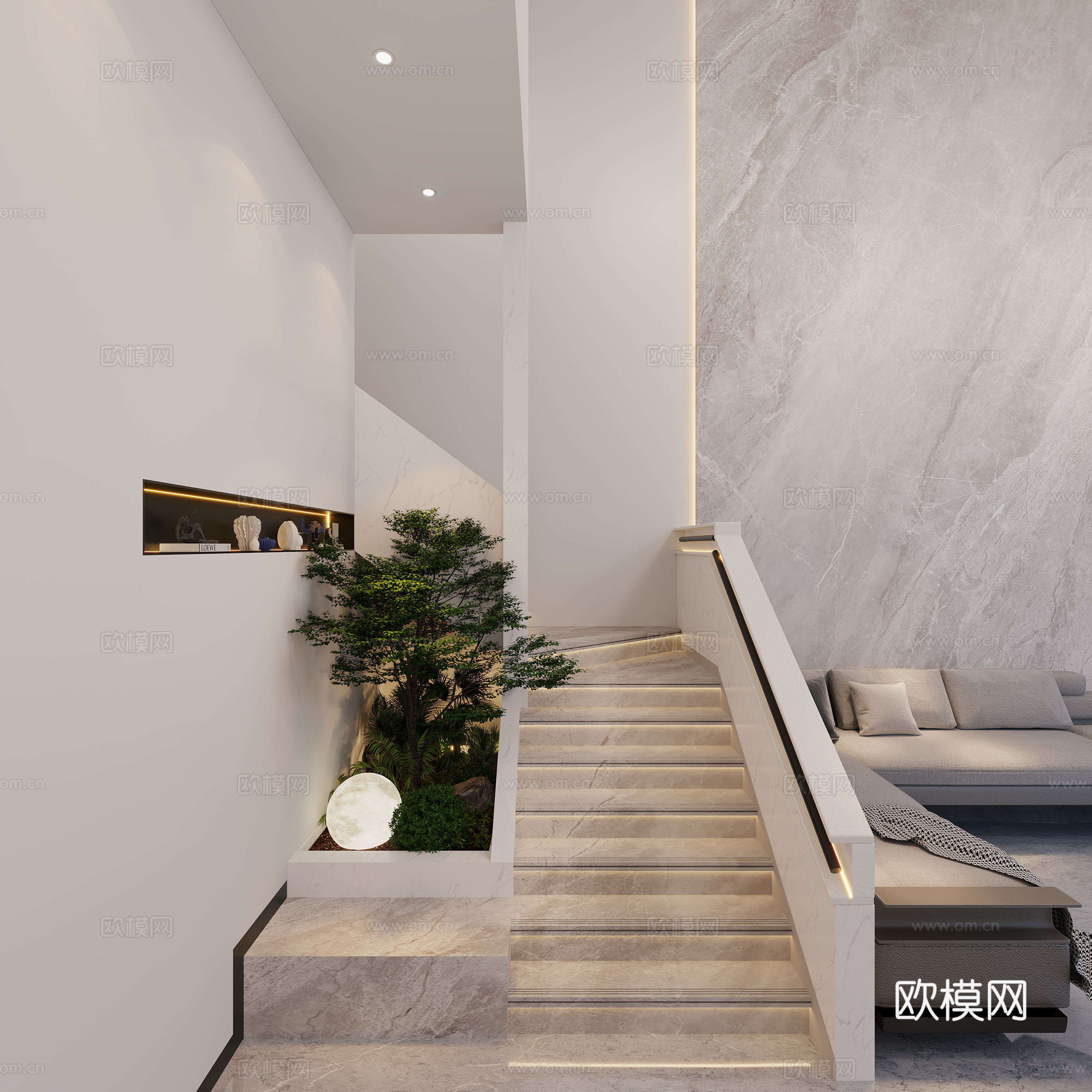 现代楼梯间3d模型
