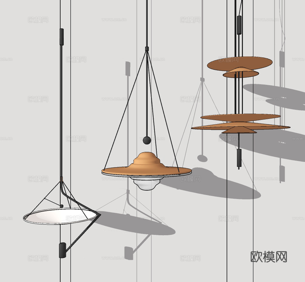 现代时尚吊灯su模型下载