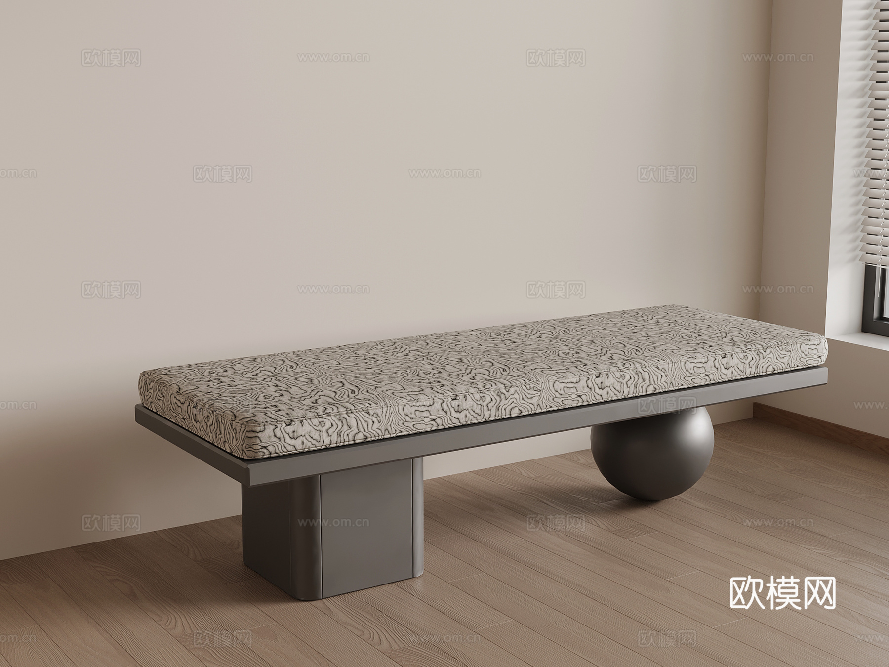 现代意式换鞋凳3d模型