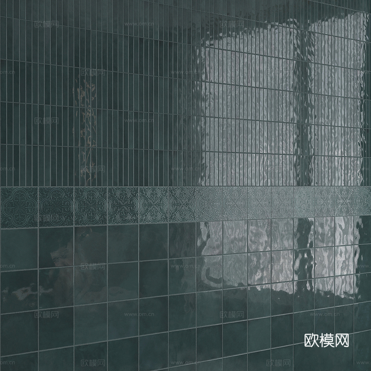 新中式瓷砖 花砖 马赛克瓷砖3d模型