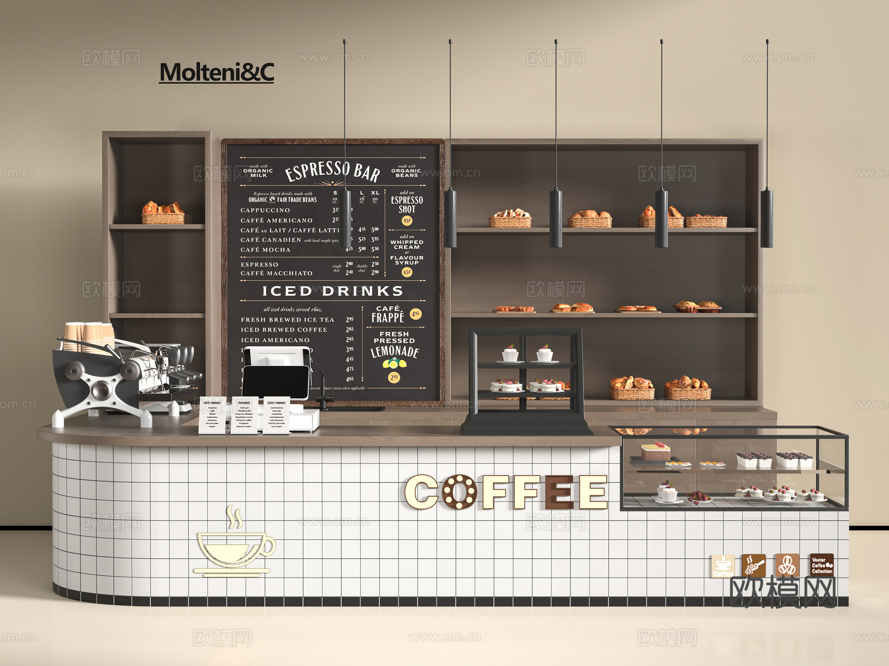 现代面包店3d模型