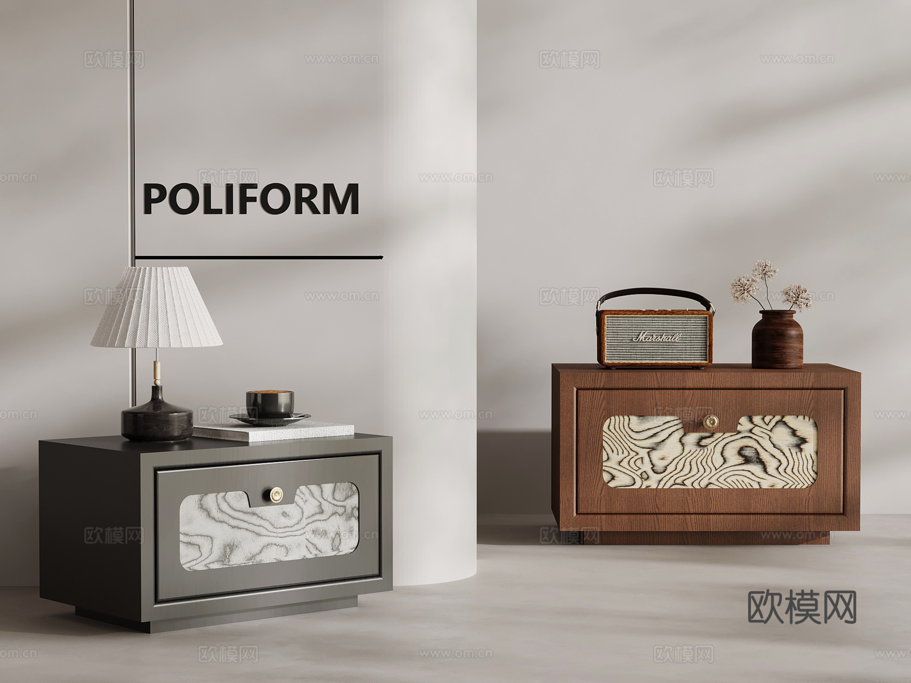 法式中古床头柜3d模型下载