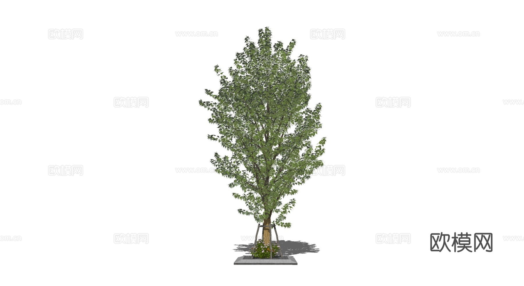 现代景观树su模型下载