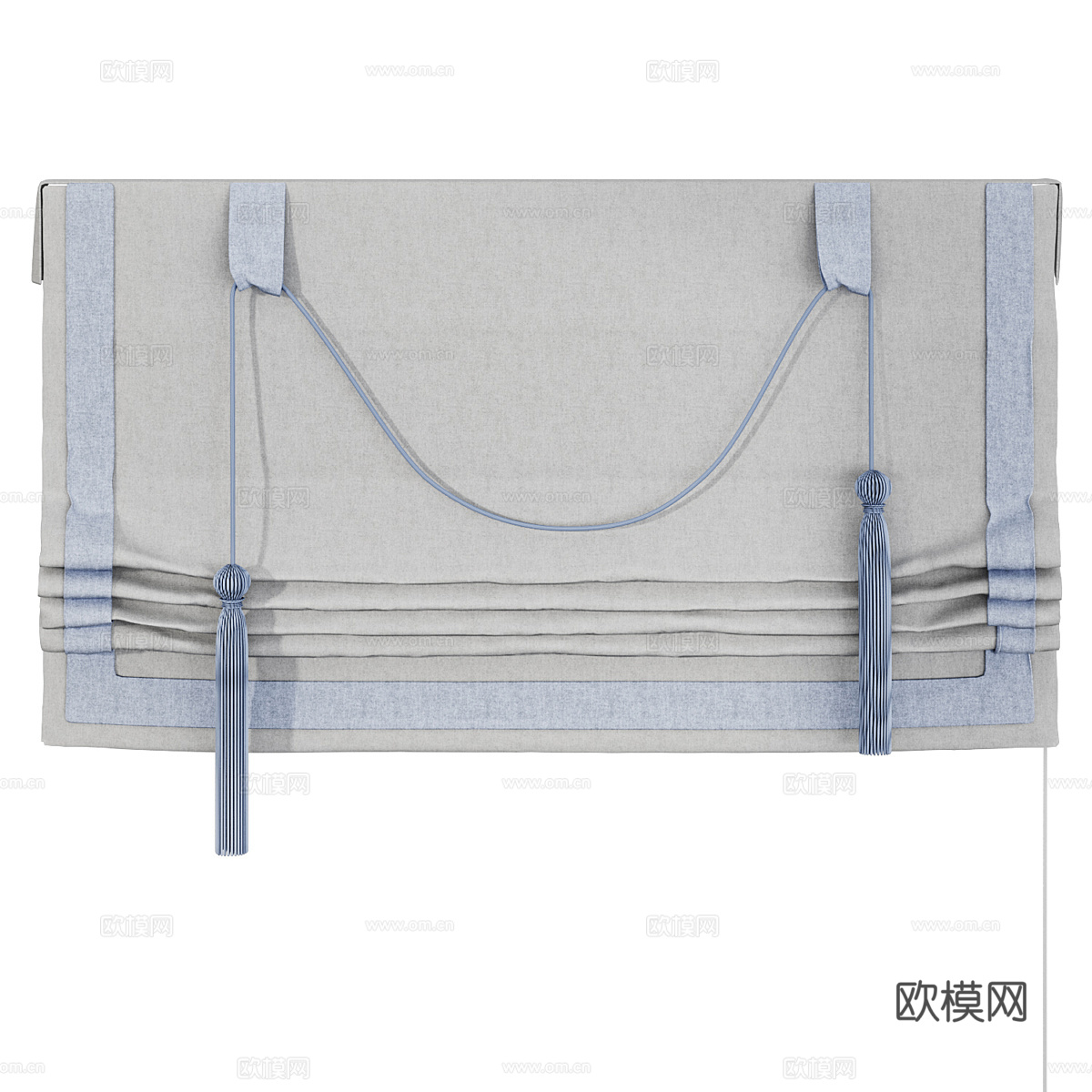 新中式布艺罗马帘3d模型