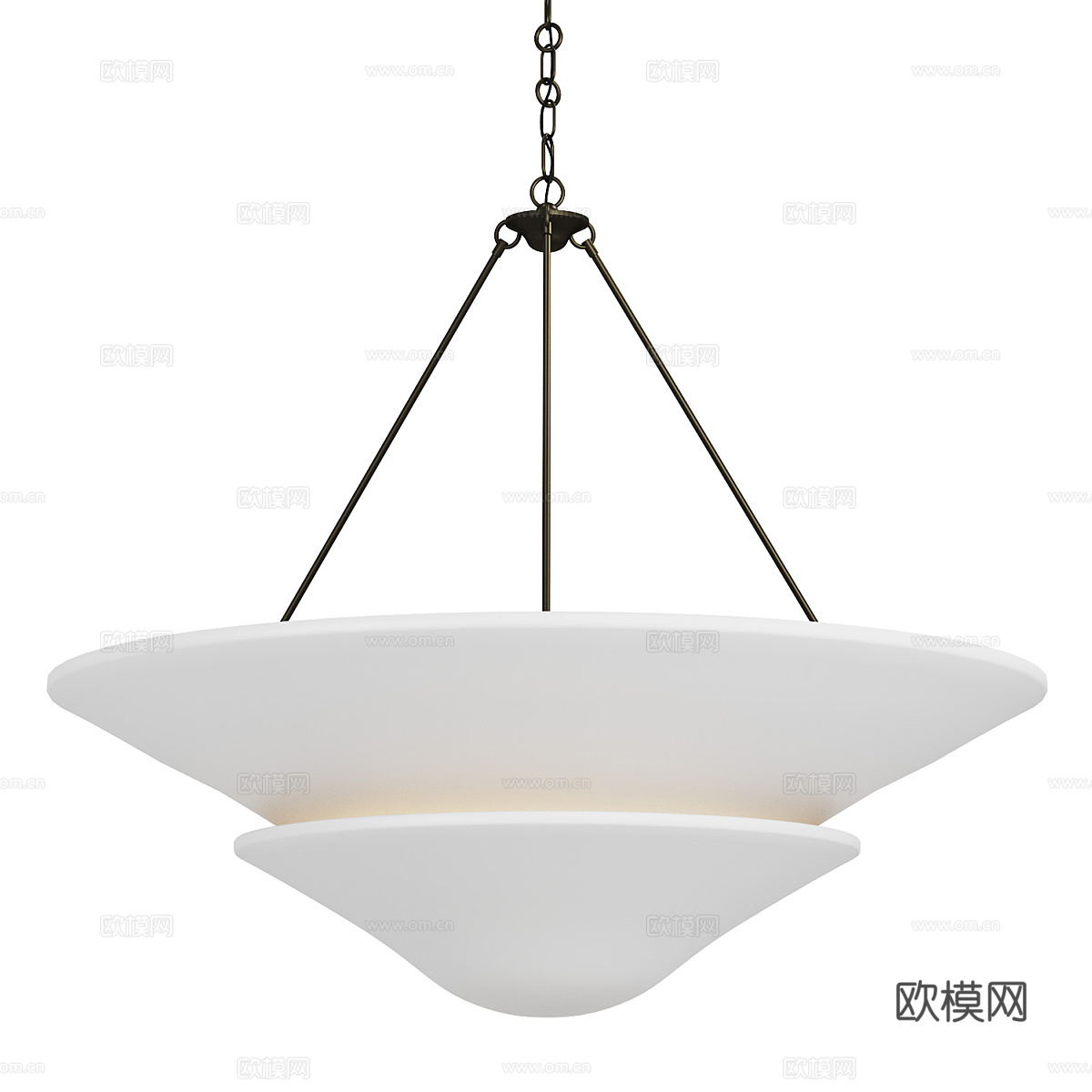 新中式圆盘装饰吊灯3d模型