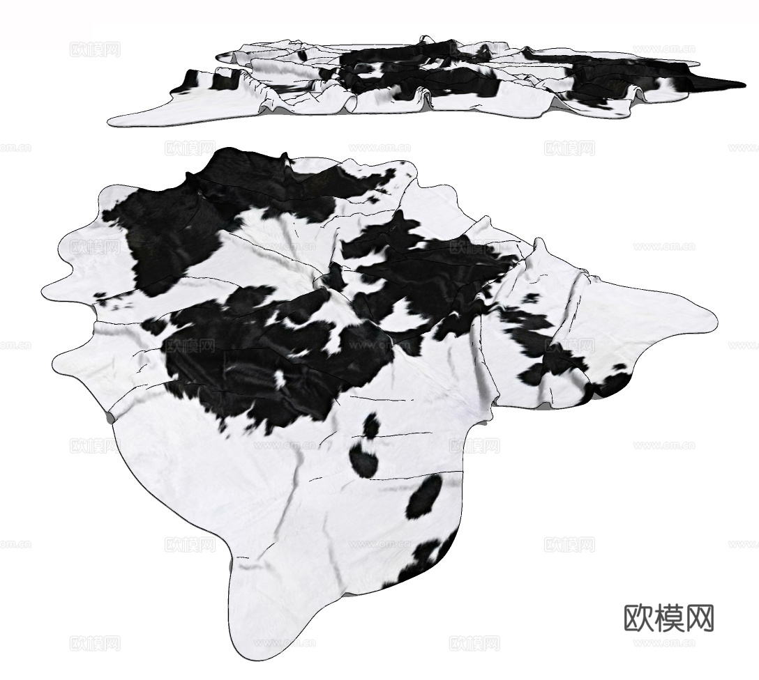 现代动物皮毛地毯su模型下载