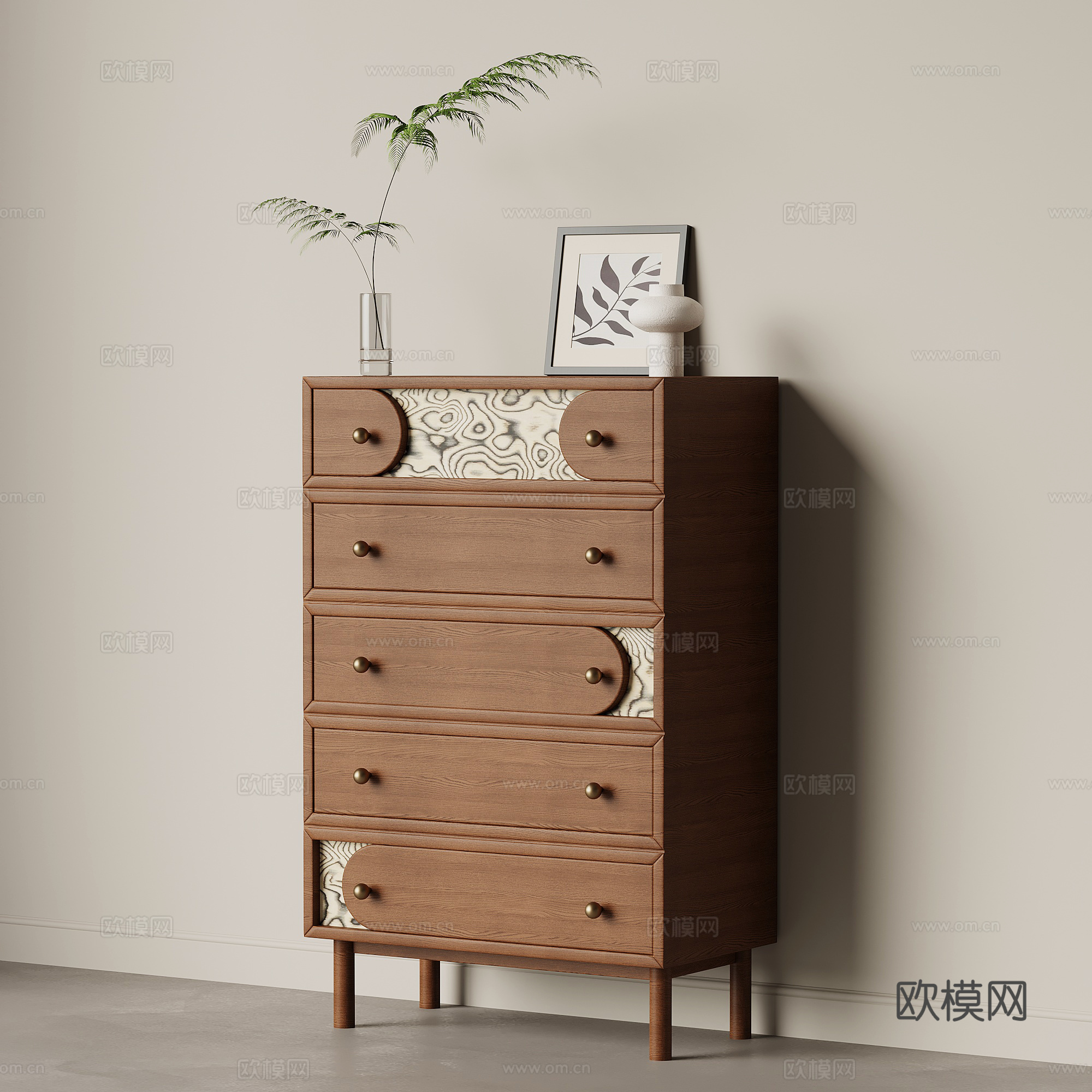 法式中古玄关柜 边柜 斗柜su模型