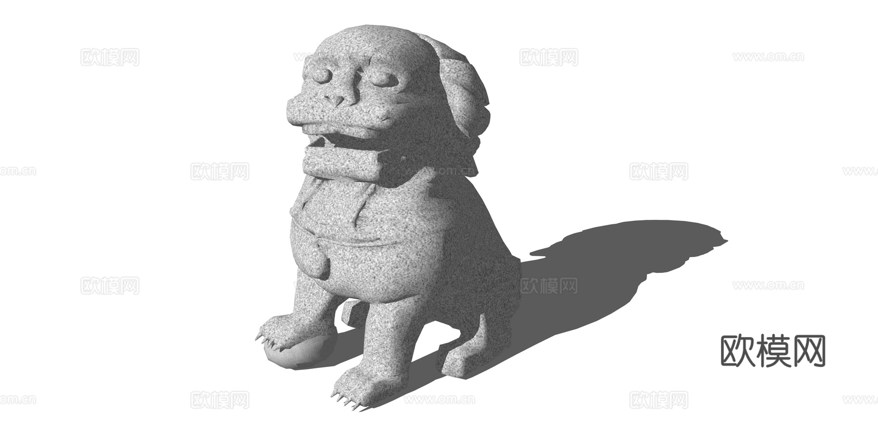 现代幼狮子雕塑小品su模型下载