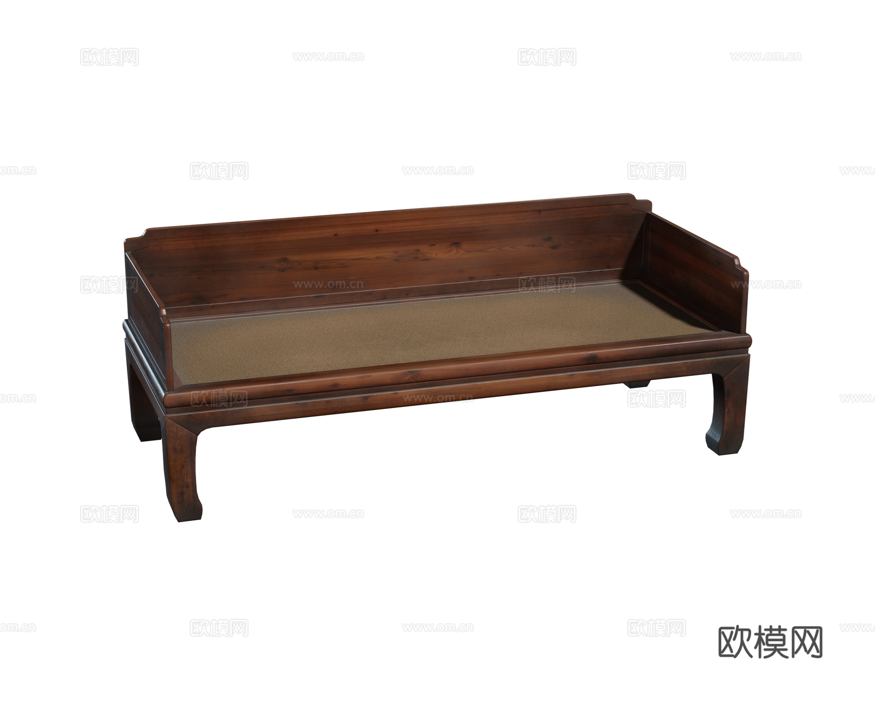 中式红木家具 三围罗汉床su模型