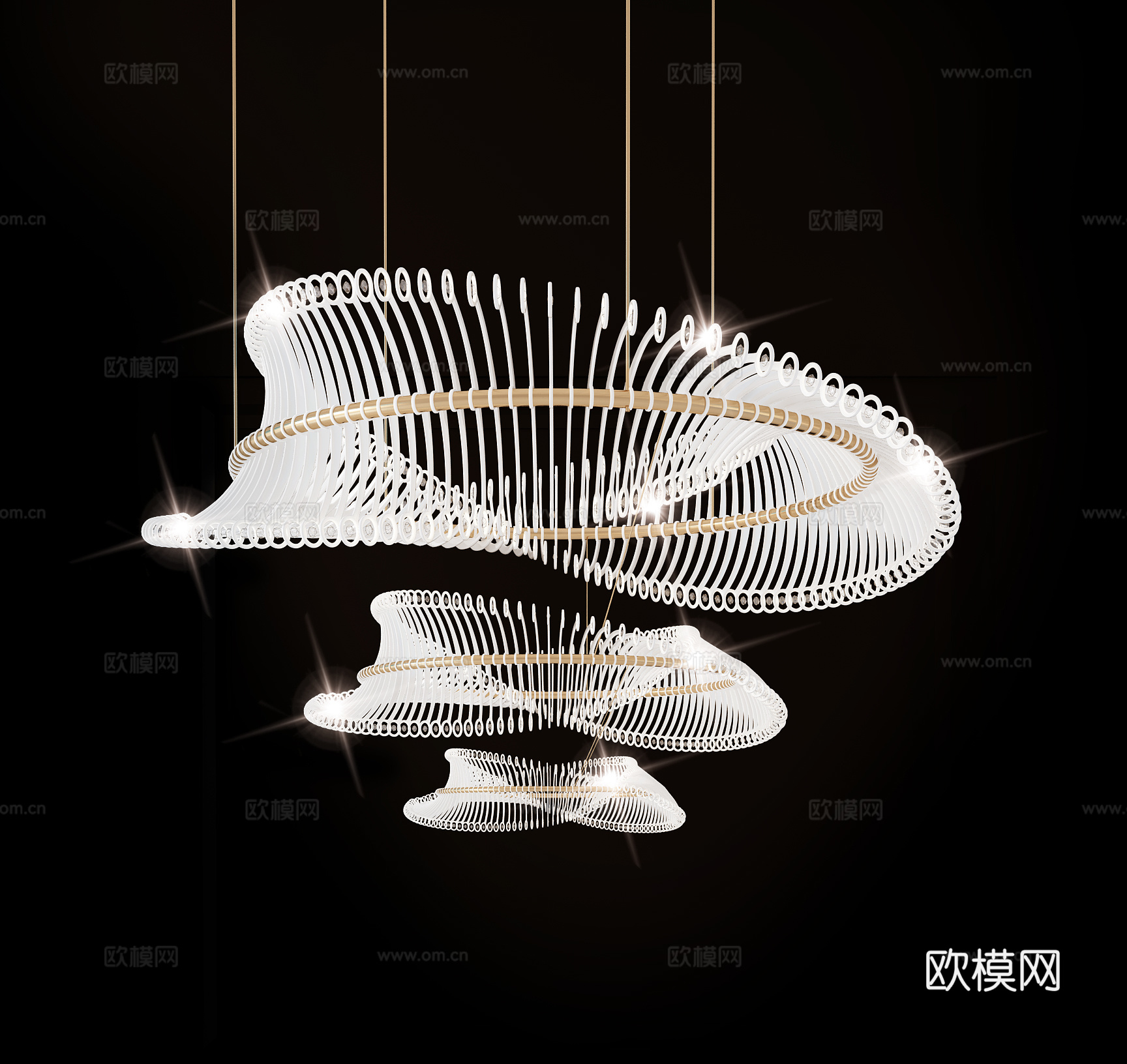 现代轻奢水晶吊灯su模型下载
