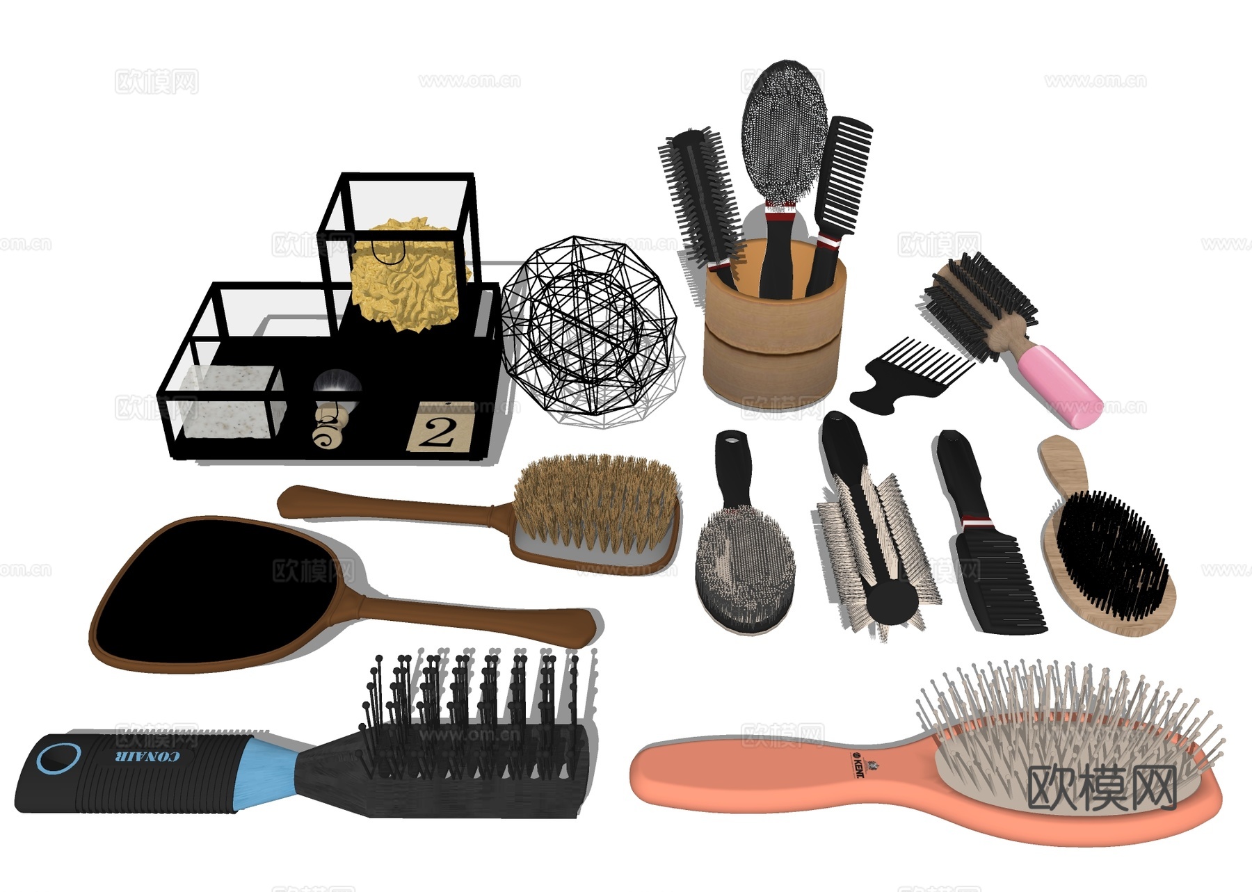 梳子 头梳su模型下载下载（渲染图1）