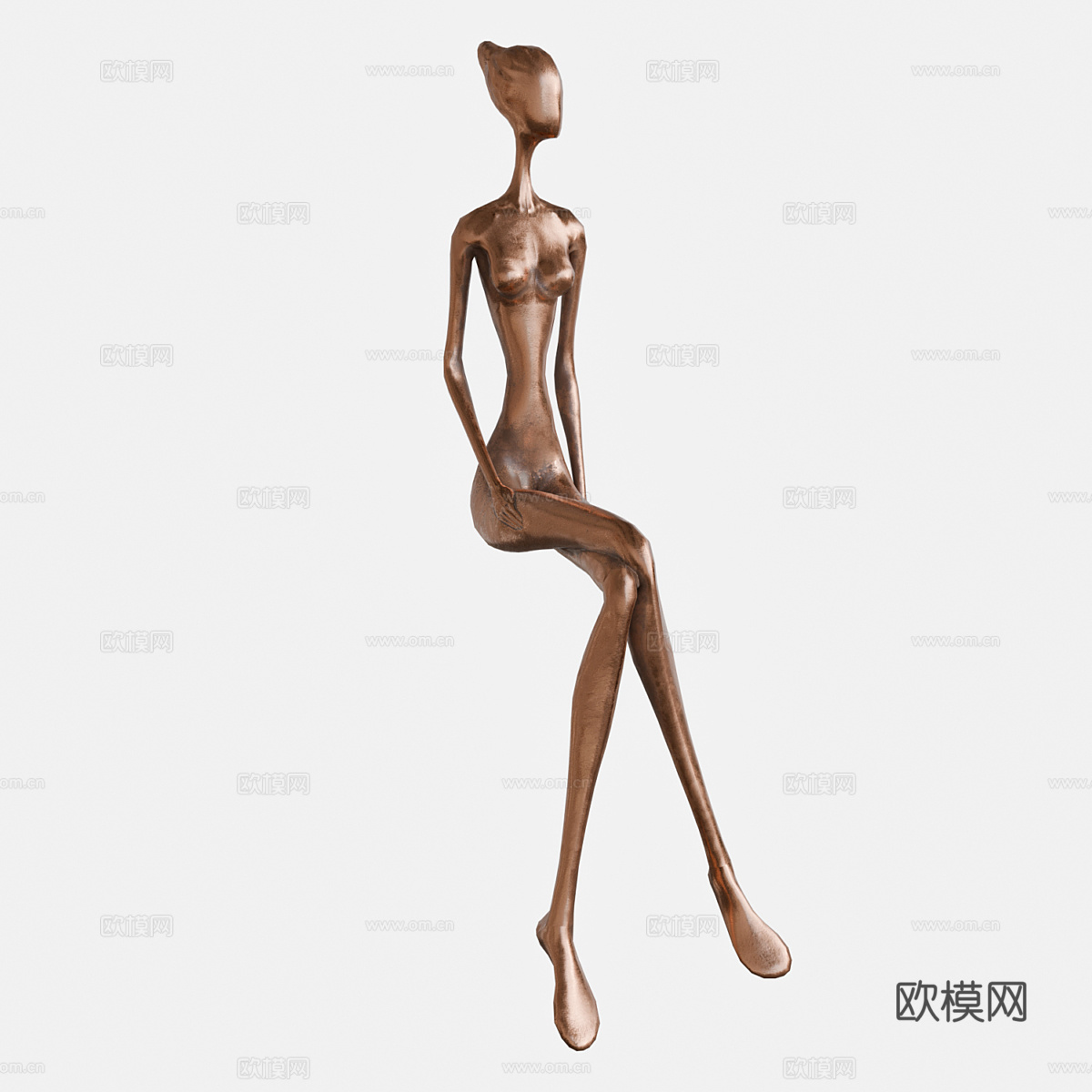 现代意式轻奢青铜雕像3d模型