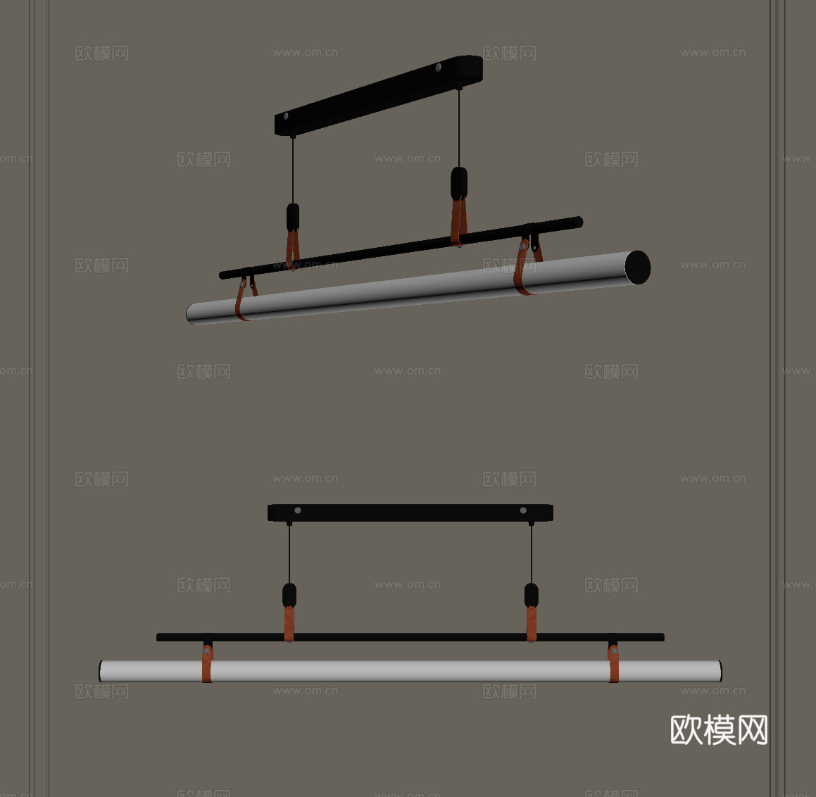 现代吊灯 长形吊灯 餐厅吊灯su模型