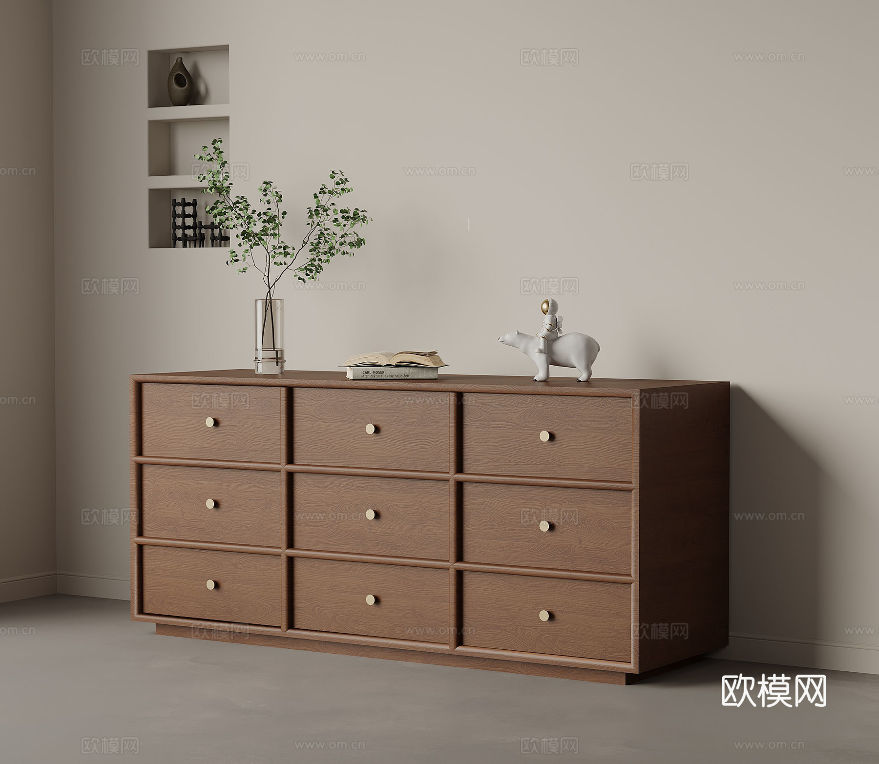 法式中古风玄关柜 餐边柜 斗柜su模型