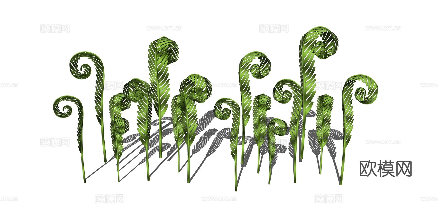 现代花草植物su模型下载