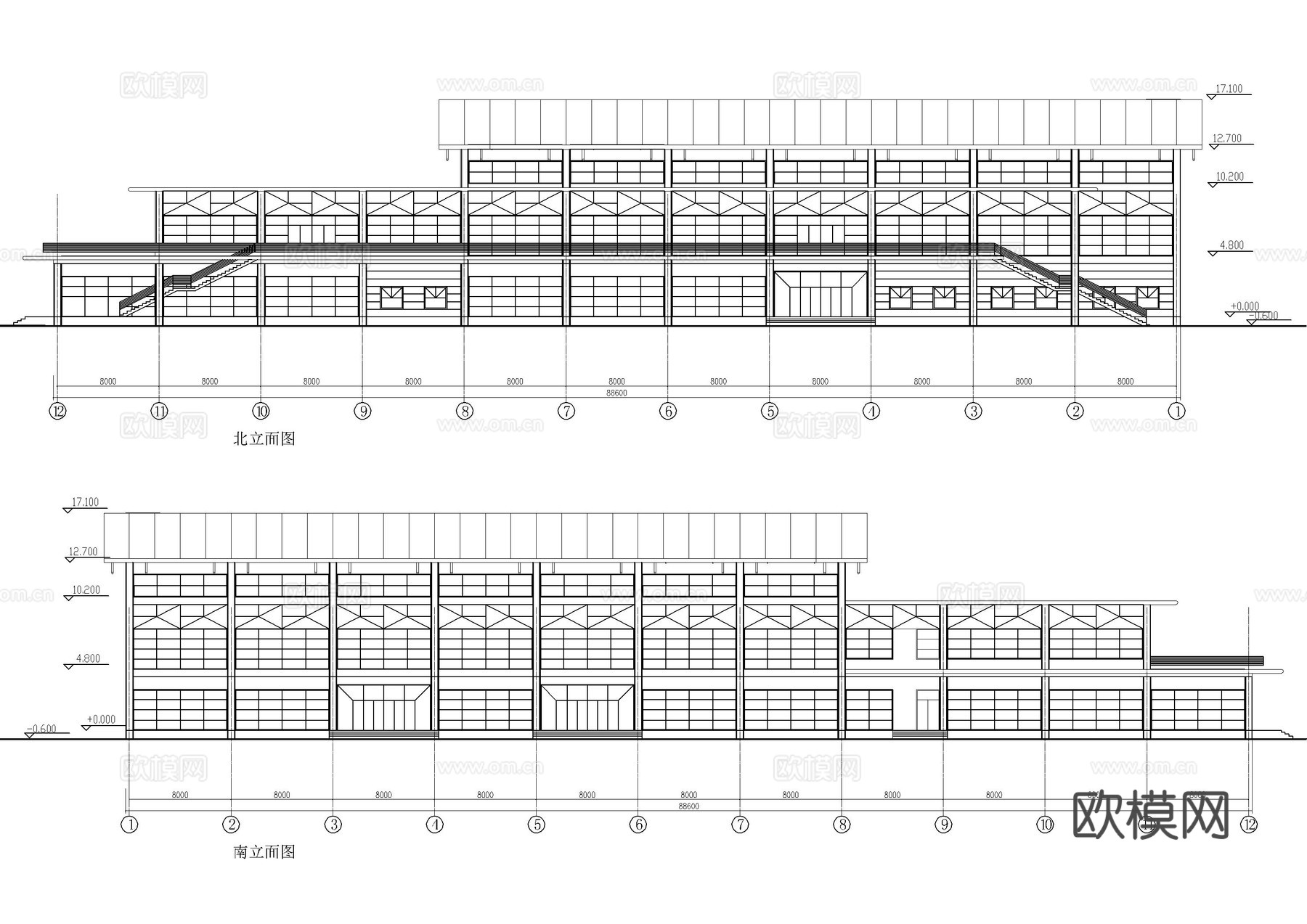篮球场运动场地体育馆施工图cad施工图