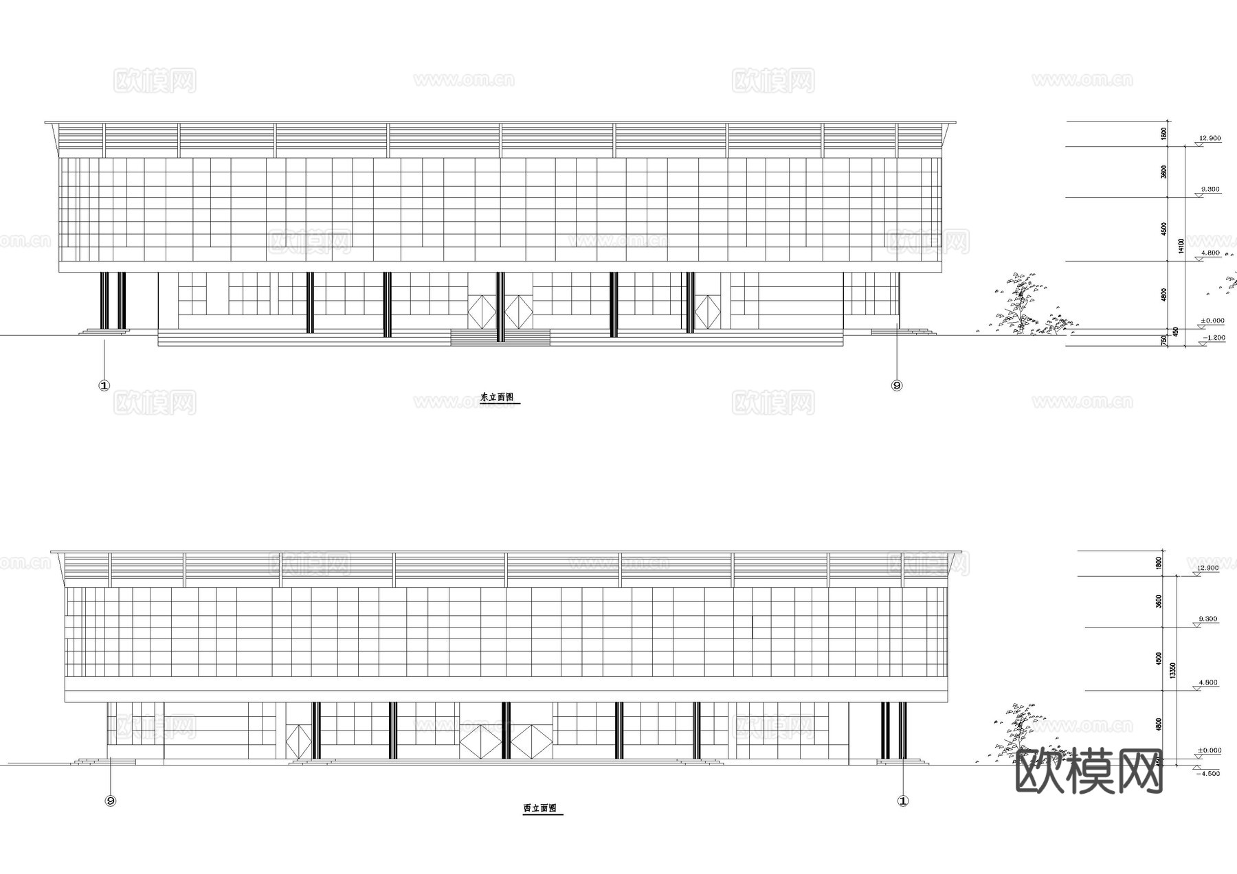 篮球场建筑施工图cad施工图