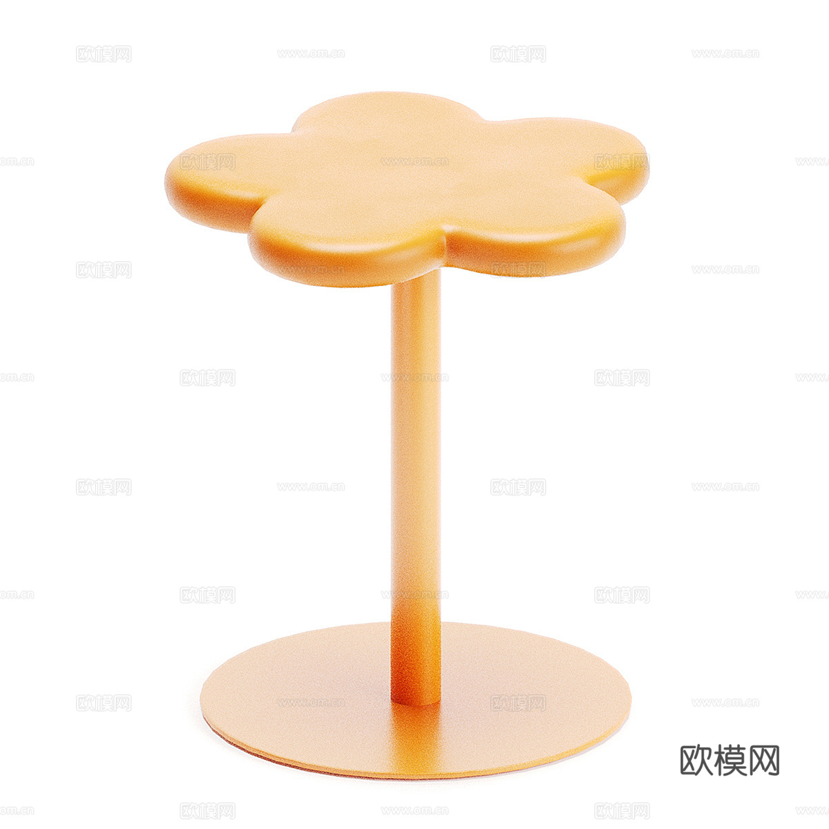 现代奶油风亚克力金属边几3d模型