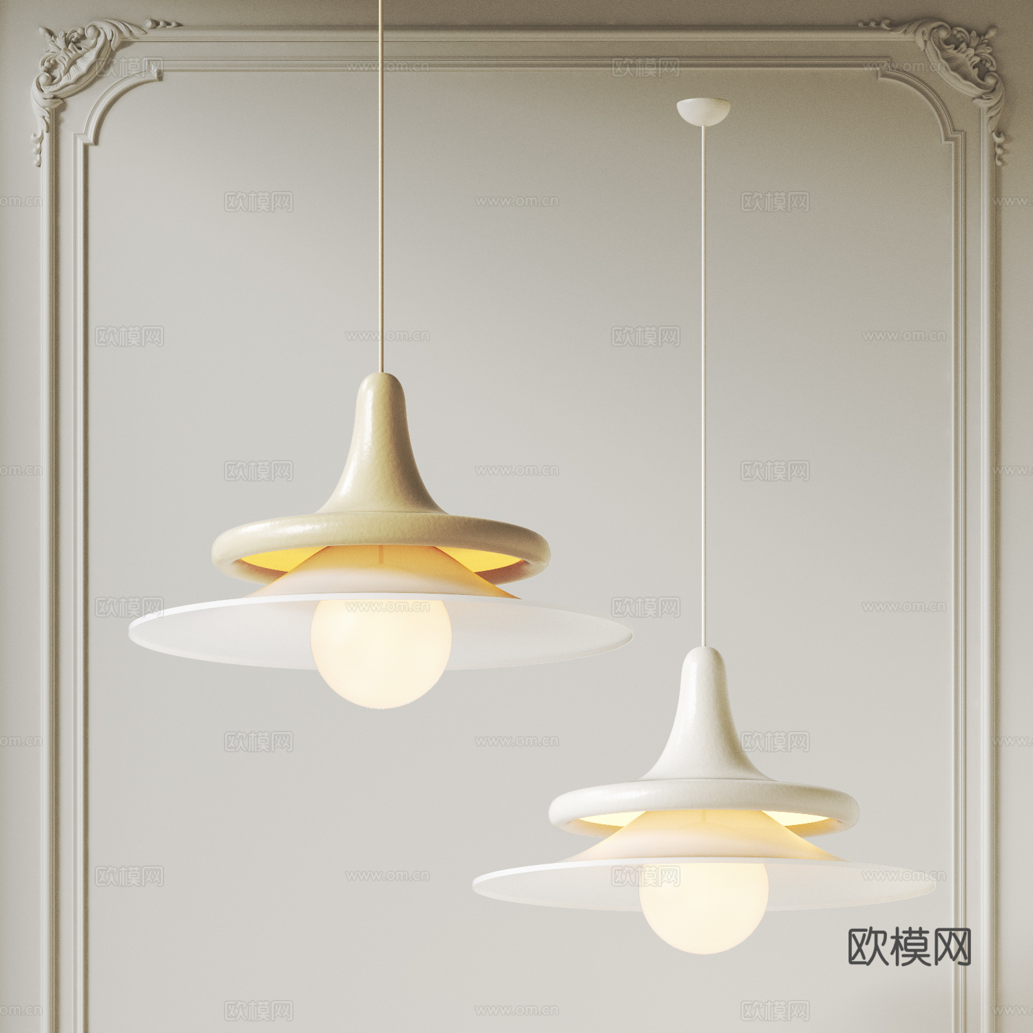 现代奶油风吊灯 儿童房吊灯 吧台吊灯 餐厅吊灯 床头吊灯3d模型