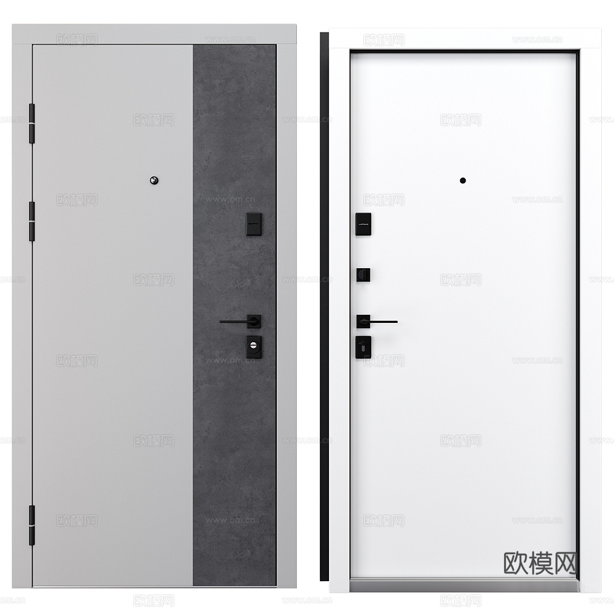 现代意式入户门 防盗门 单开门3d模型