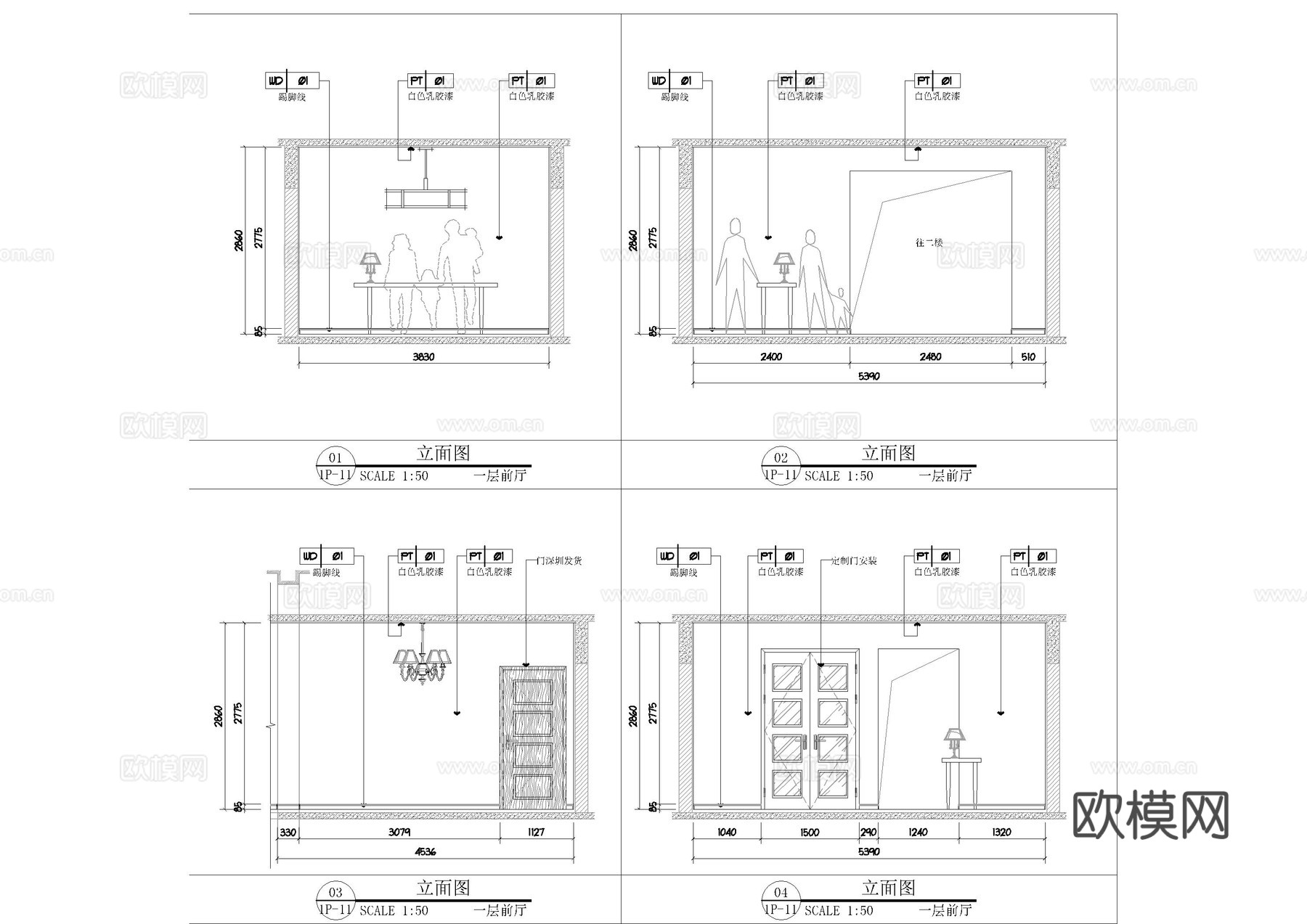 民宿室内外施工图cad施工图