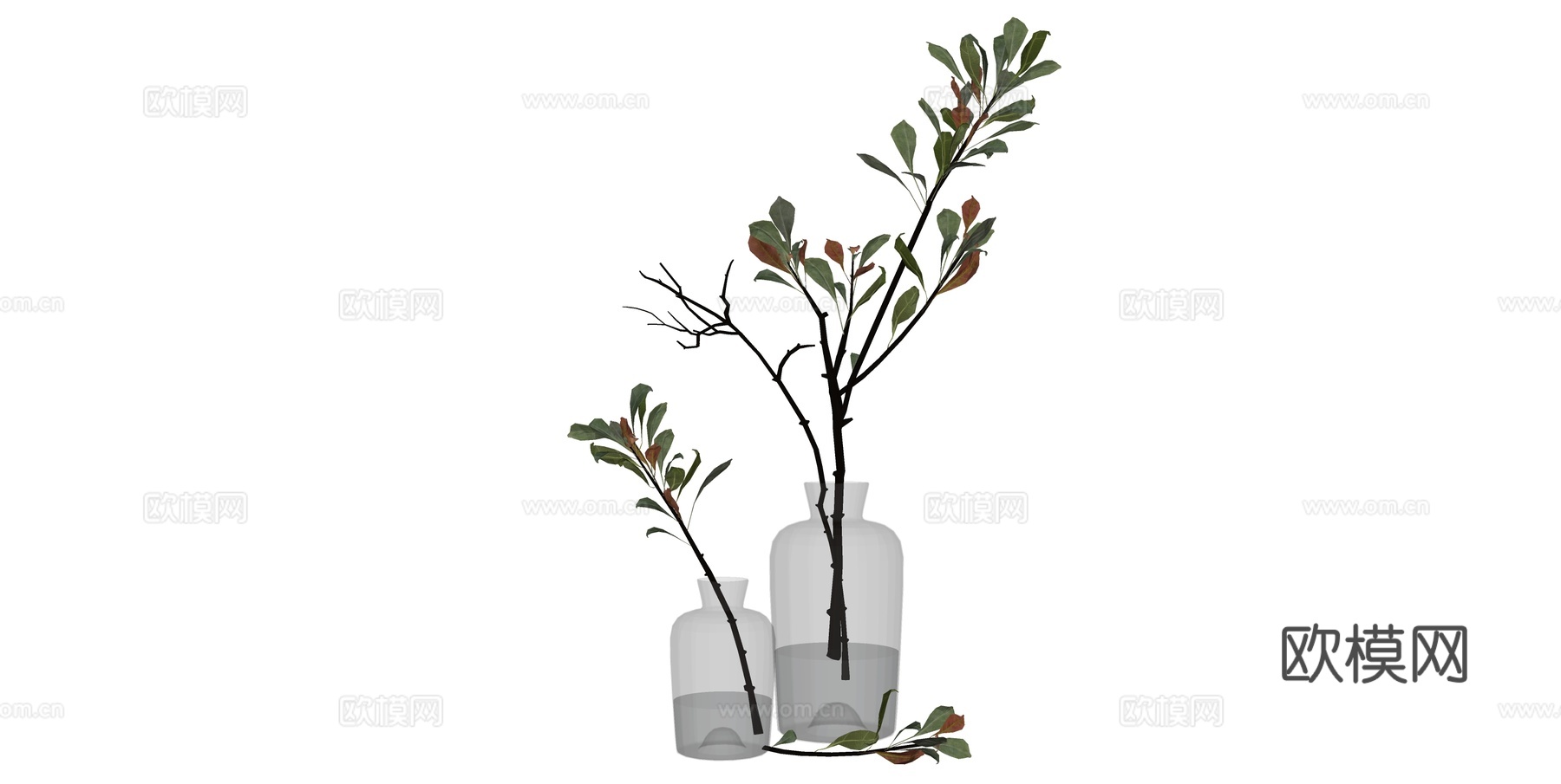 花瓶 插花 盆景su模型下载