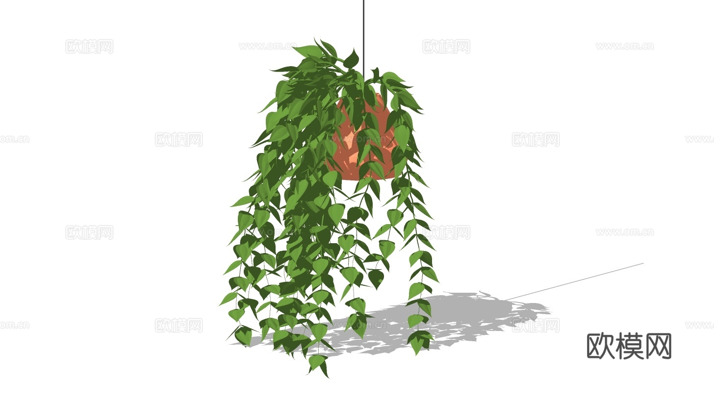 现代吊挂式绿植su模型下载