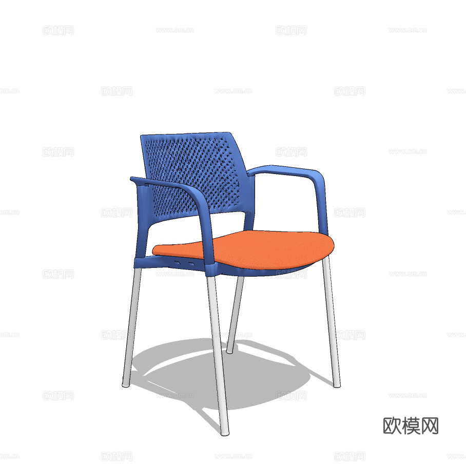 现代培训椅办公椅职员椅su模型下载