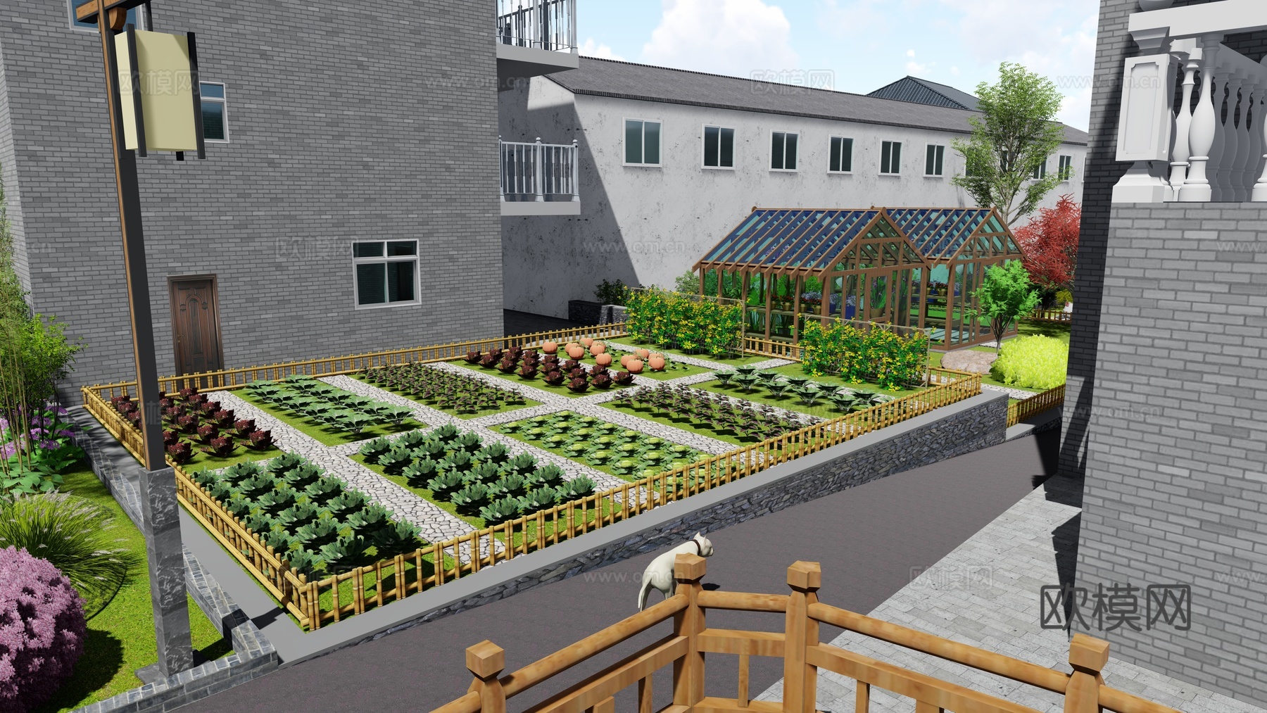 菜地 乡村公园景观su模型下载
