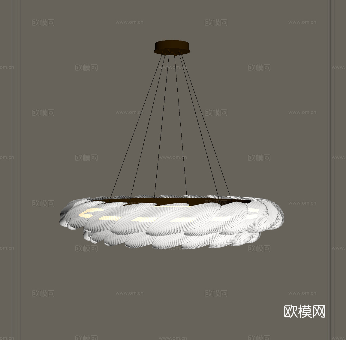 现代奶油风吊灯su模型