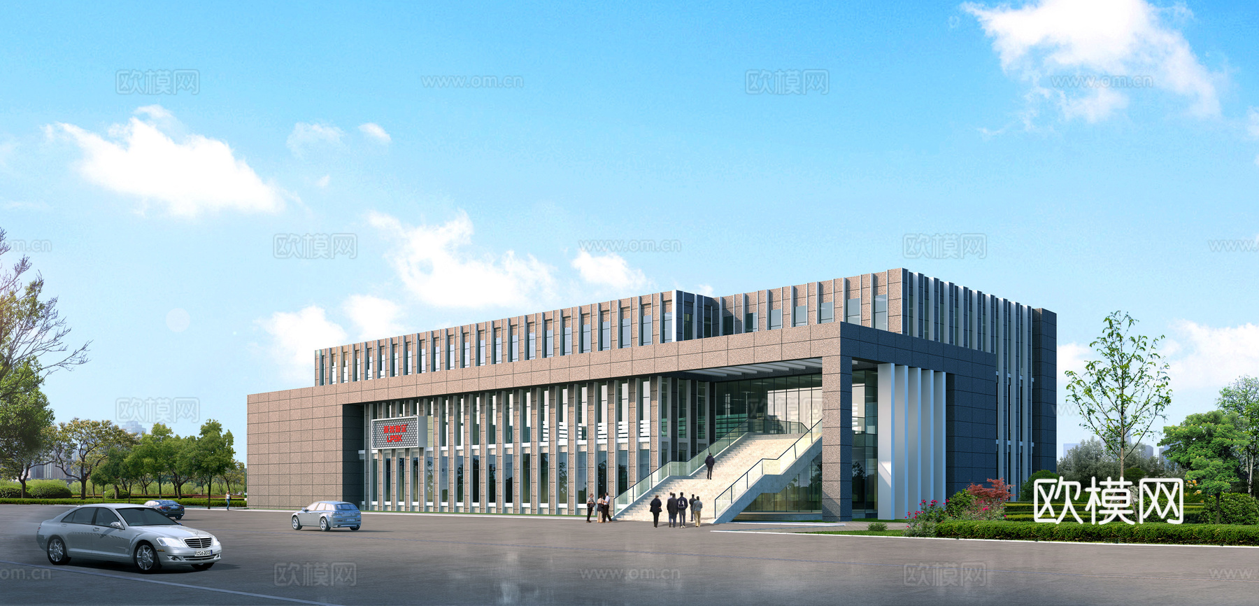 现代办公楼建筑外观su模型下载
