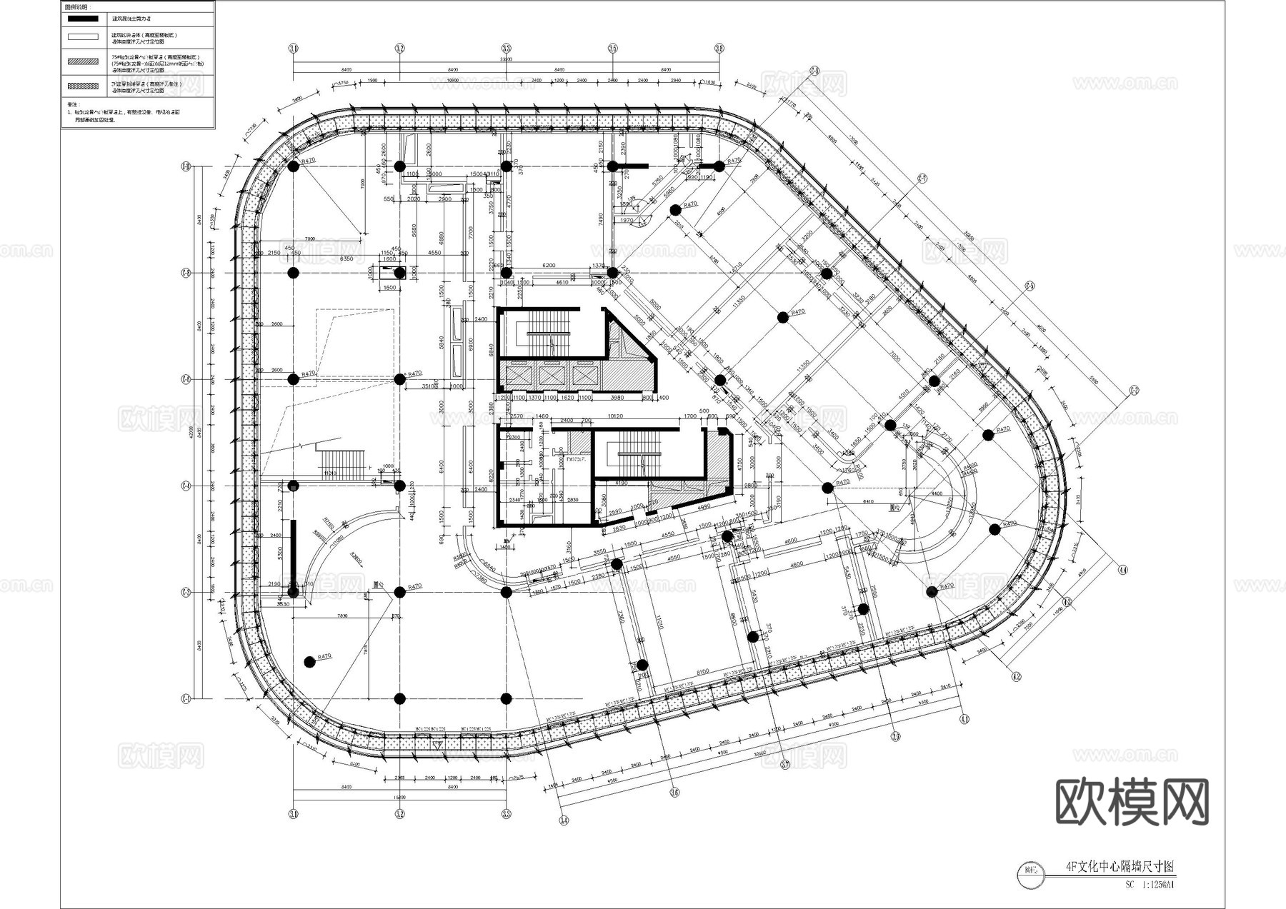 图书馆文化中心施工图cad施工图